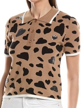 NEW NVLT Animal Print Polo Sweater-SZ XL
